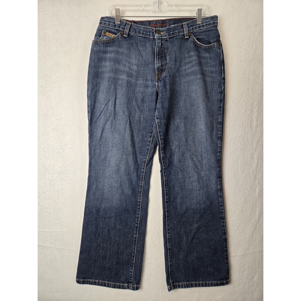Eddie Bauer Womens Jeans Size 12P Bootcut Cotton Blue